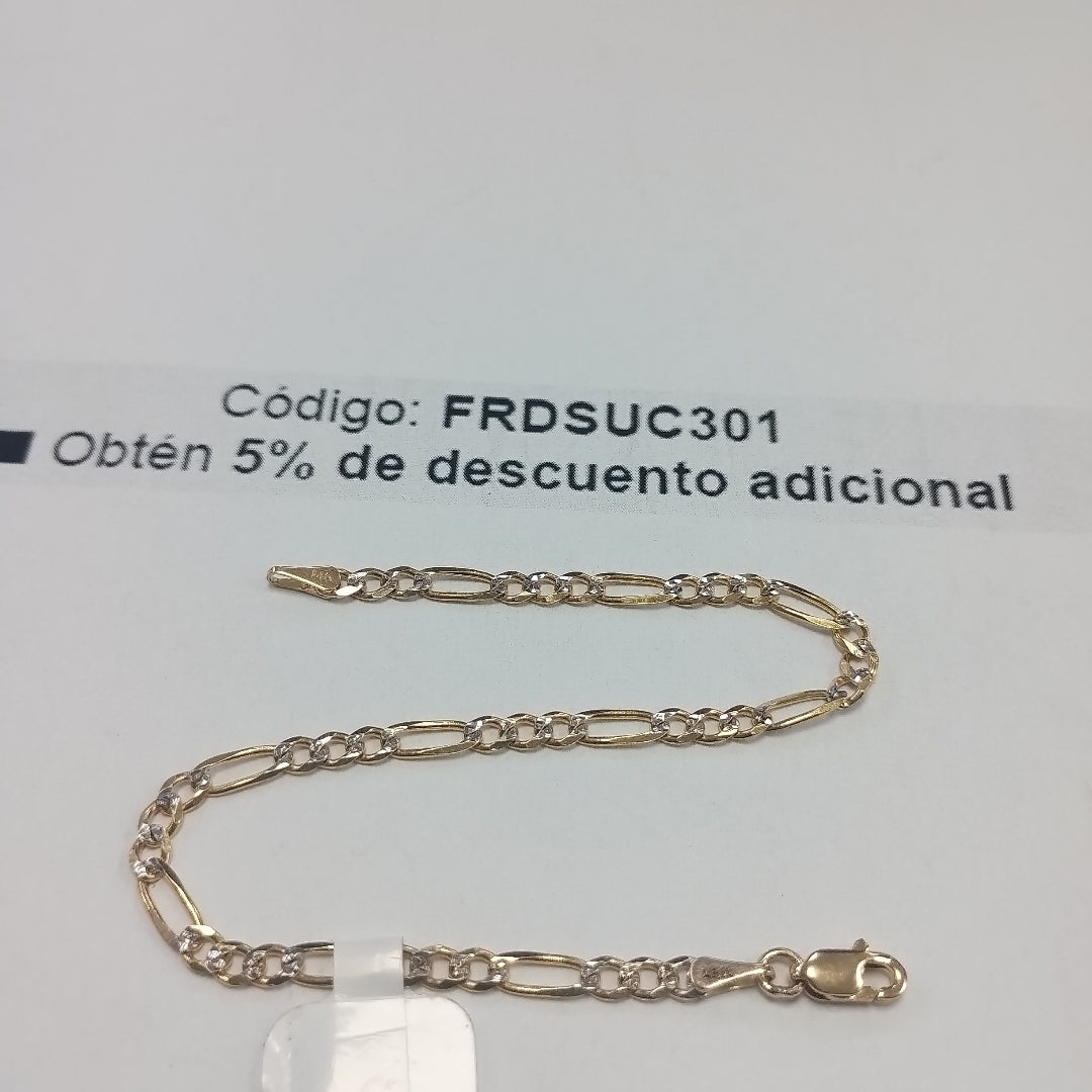 PULSERAS 3X1 DIAMANTADA ORO 14K 18 CM 3 GR (NUEVO)