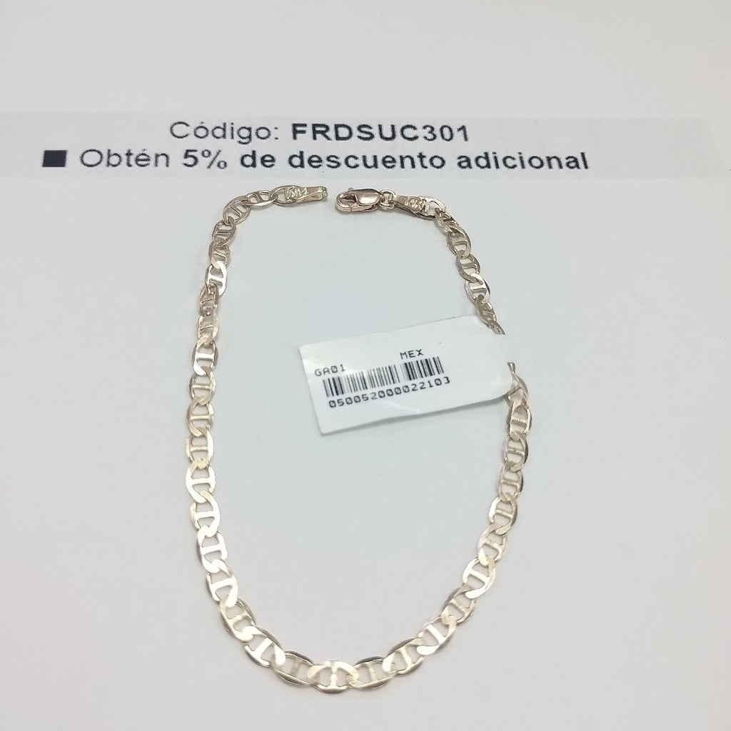 PULSERAS TEJIDO MARINERA ORO 14K 21 CM 3.5 GR (NUEVO)
