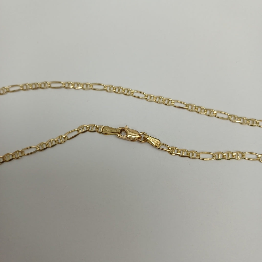 CADENAS TEJIDO FIGARO GUCHI ORO 10K 60 CM 5.4 GR (NUEVO)