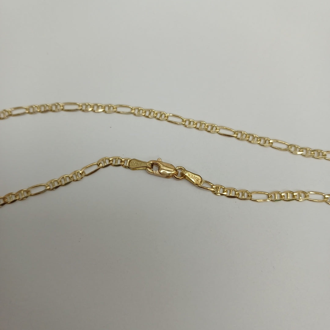 CADENAS TEJIDO FIGARO GUCHI ORO 10K 60 CM 5.4 GR (NUEVO)