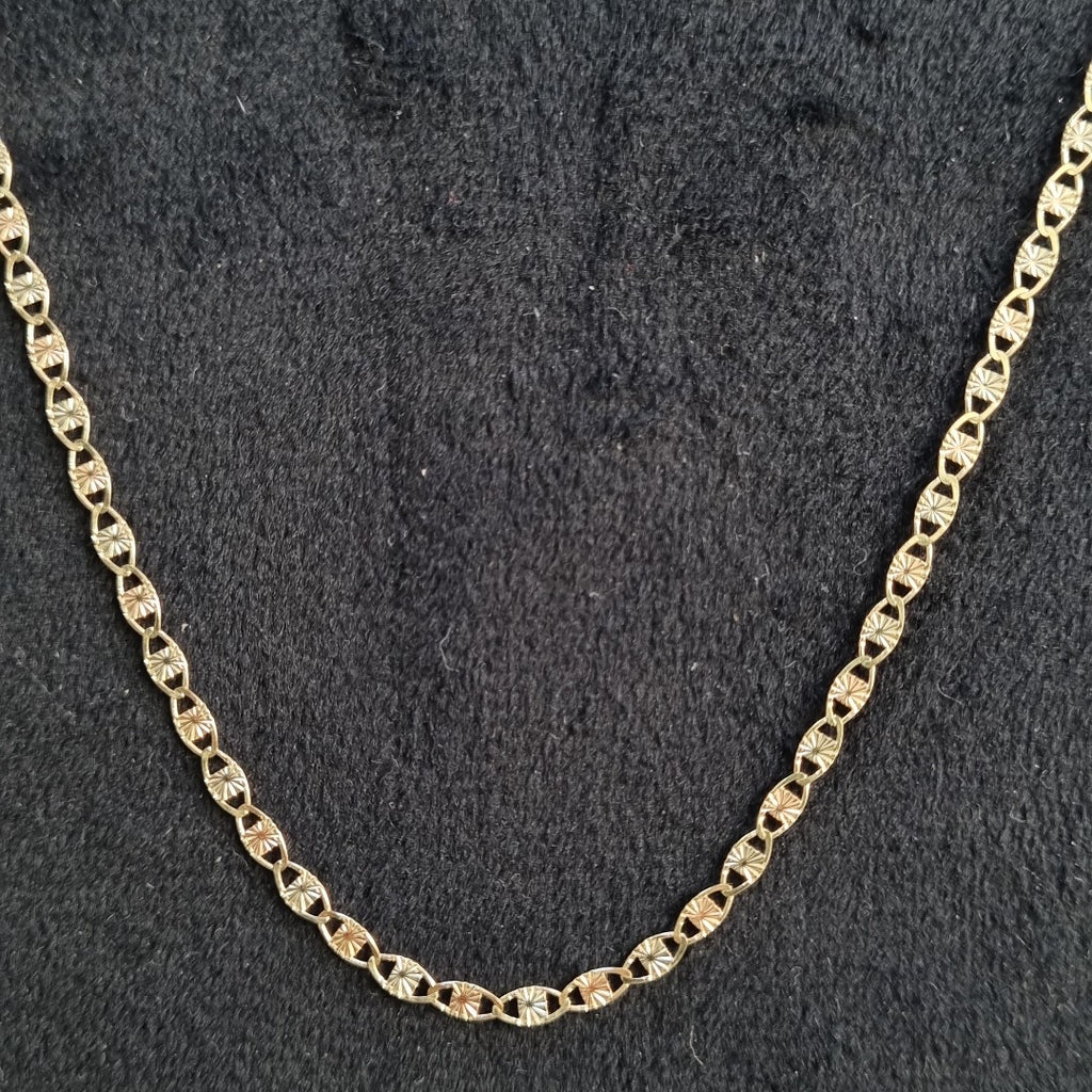 CADENAS TEJIDO GUCHI ORO 10K 55 CM 3 GR (NUEVO)