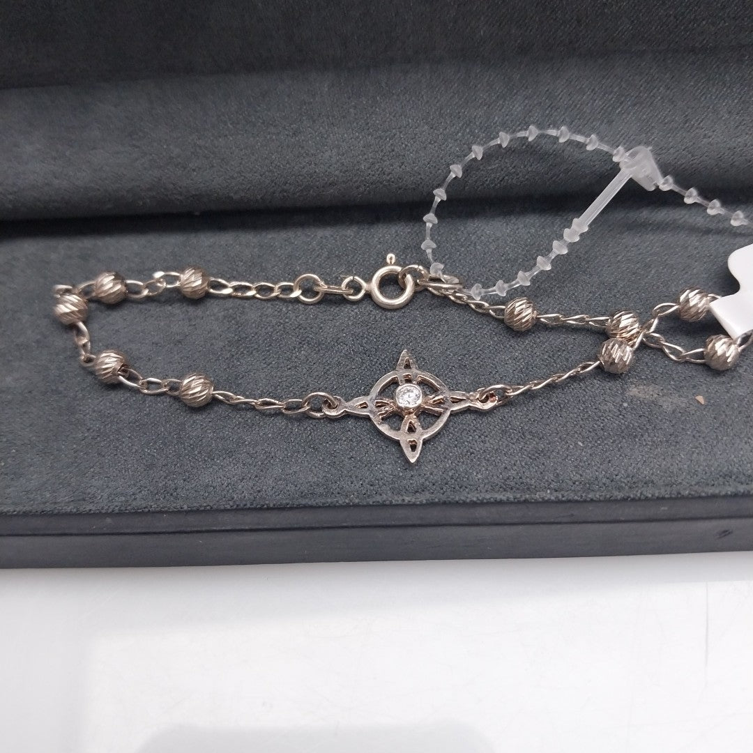 PULSERA TEJIDO ESPECIAL PLATA .925 18 CM 2.9 GR (NUEVO)