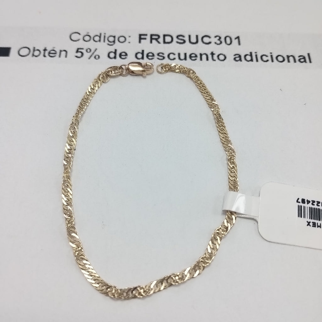 PULSERAS TEJIDO MEDIO TZL ORO 14K 18 CM 1.9 GR (NUEVO)