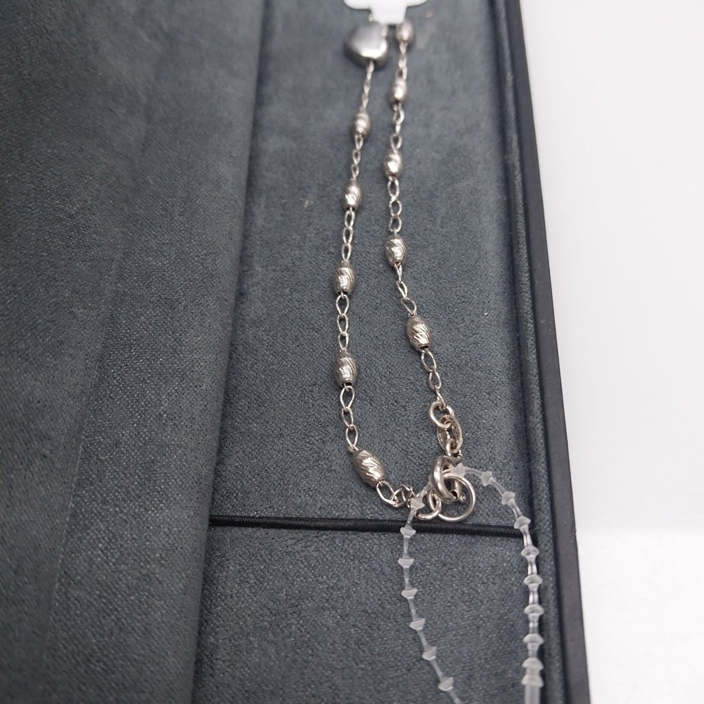 PULSERA TEJIDO CORAZON PLATA .925 18 CM 3.3 GR (NUEVO)