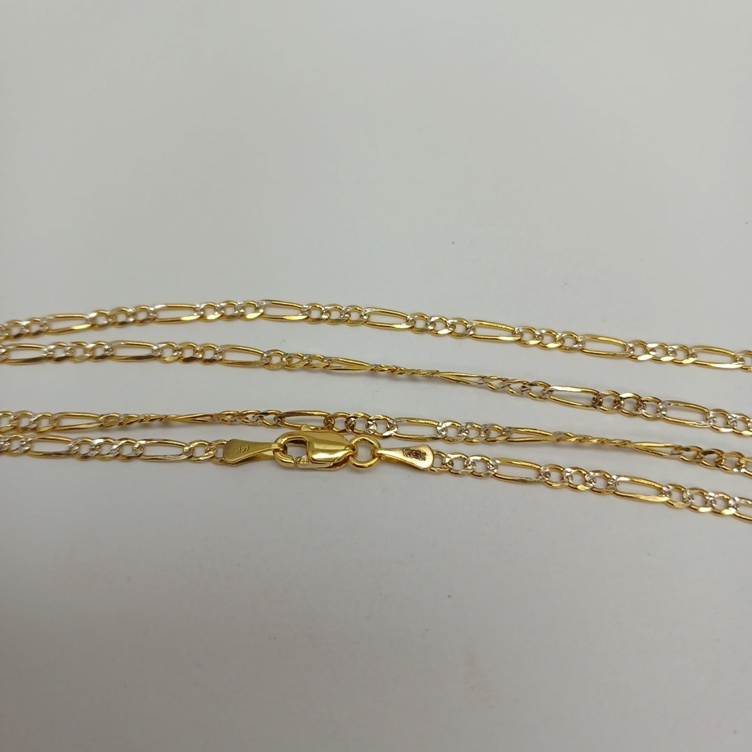 CADENAS TEJIDO 3X1 DIAMANTADA ORO 14K 55 CM 4.5 GR (NUEVO)