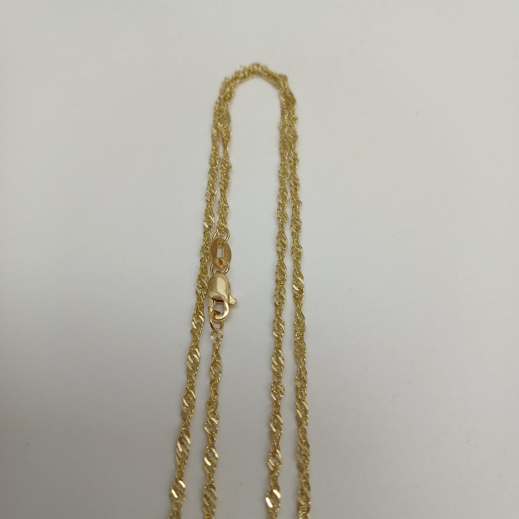 CADENAS TEJIDO MEDIO TZL ORO 14K 55 CM 3.1 GR (NUEVO)