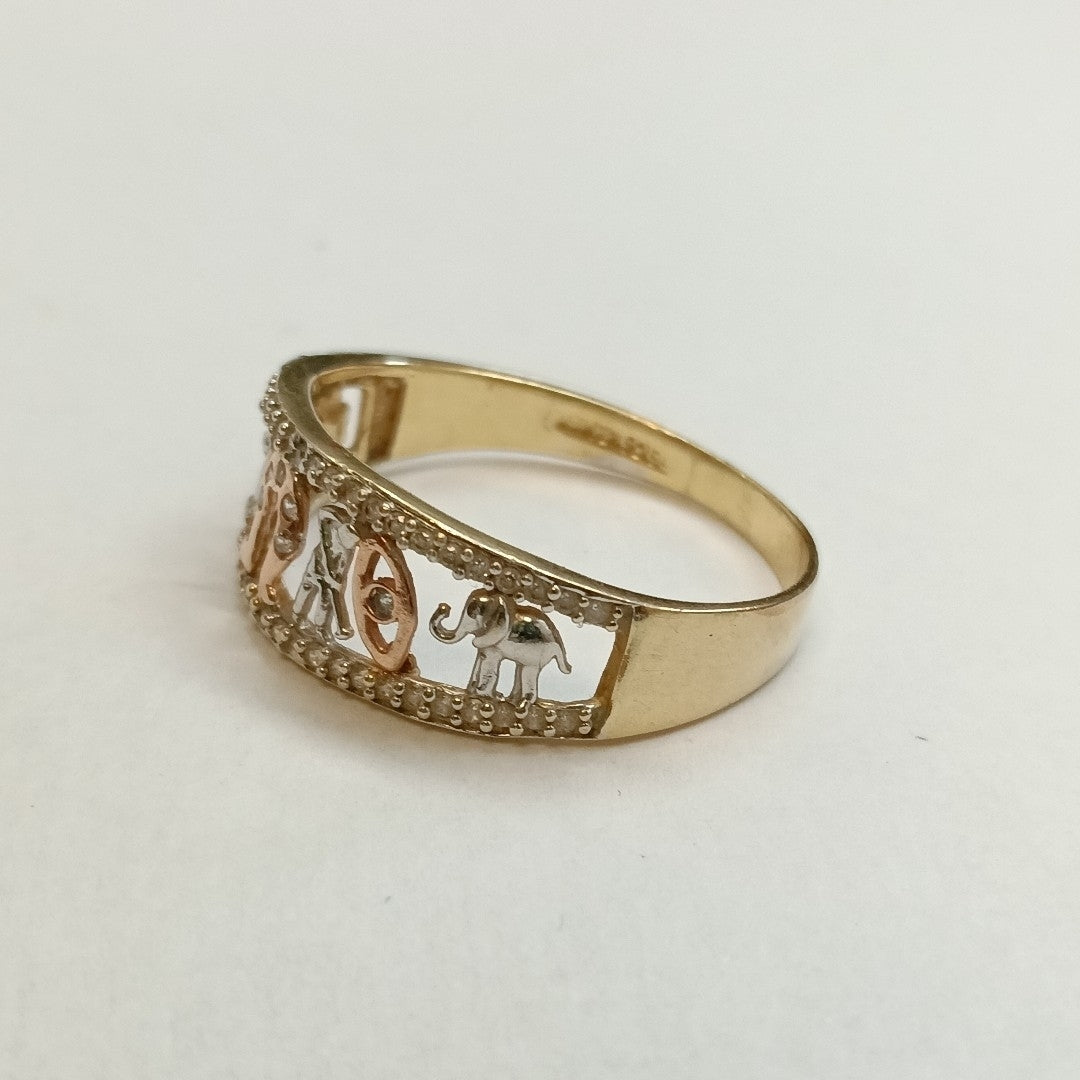 ARGOLLA DE LA SUERTE ORO COMBINADO 14 K 3.2 GRMS (SEMINUEVO)