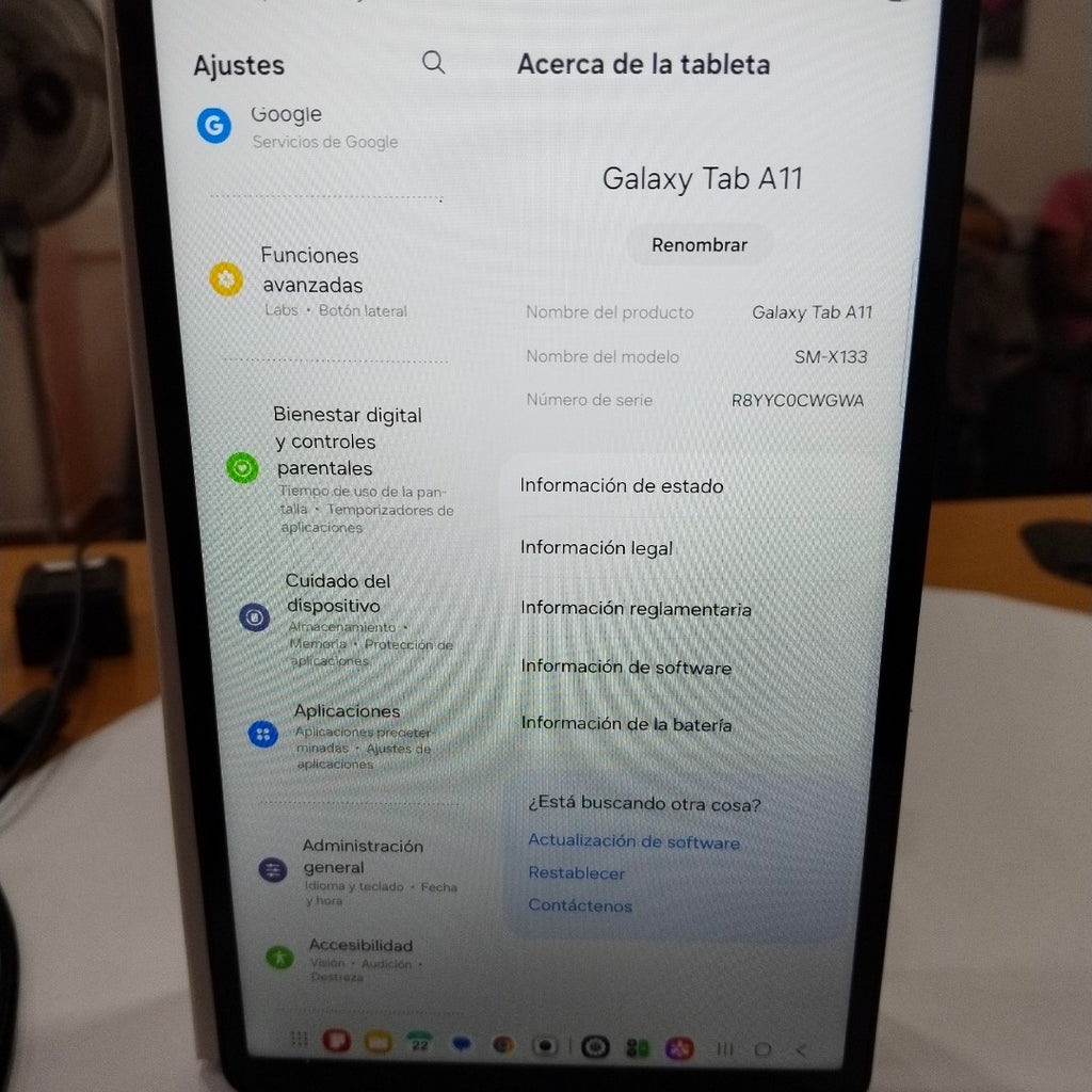 TABLETA SAMSUNG GALAXY TAB A11 SM-X133 (2025) 128 GB 8 GB RAM (SEMINUEVO)