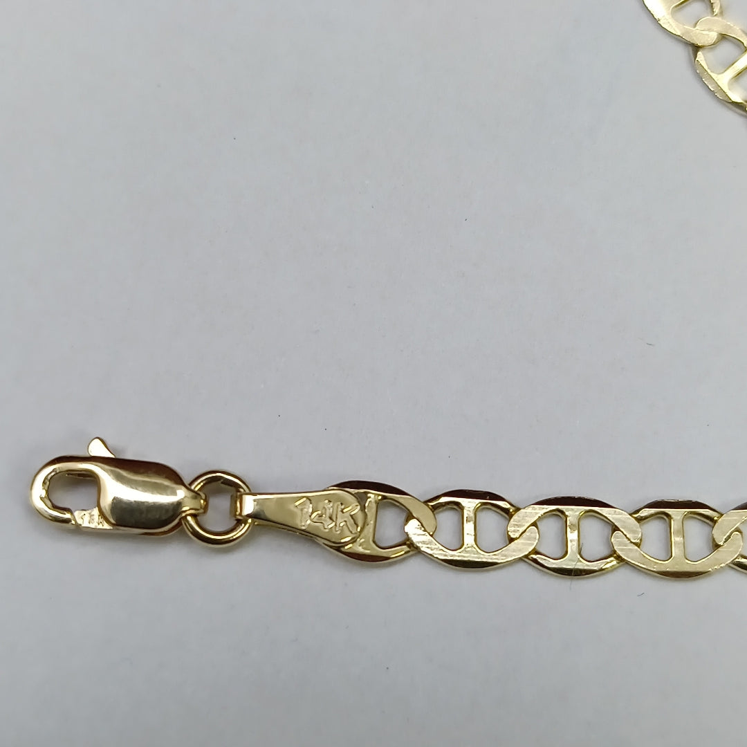 PULSERAS TEJIDO MARINERA ORO 14K 21 CM 3.4 GR (NUEVO)