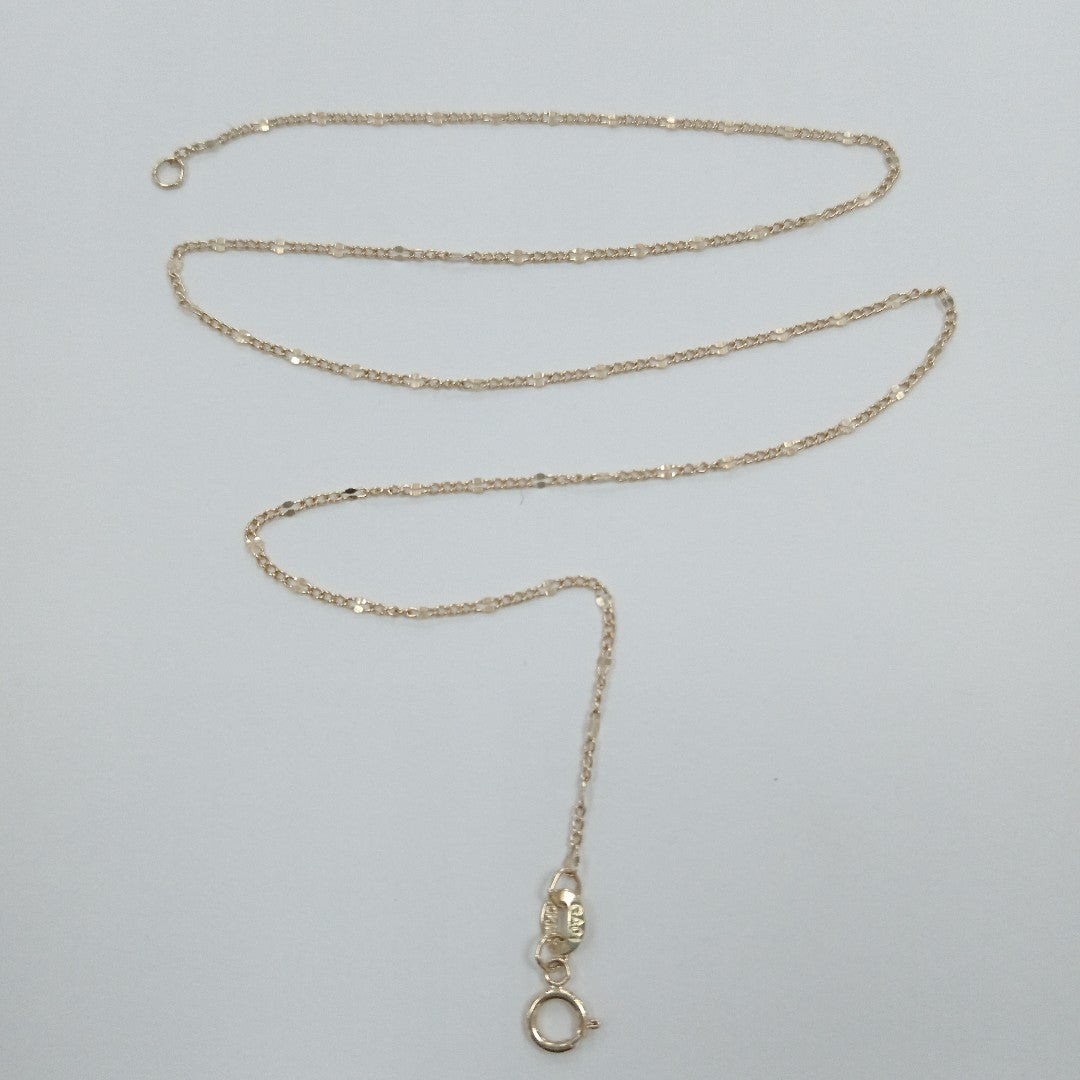 CADENAS TEJIDO FIGARO ORO 10K 40 A 45 CM 1.1 GR (NUEVO)
