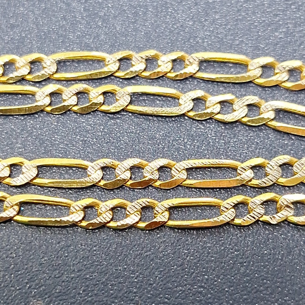 CADENAS TEJIDO 3X1 DIAMANTADO ORO 10K 55 CM 6.1 GR (NUEVO)
