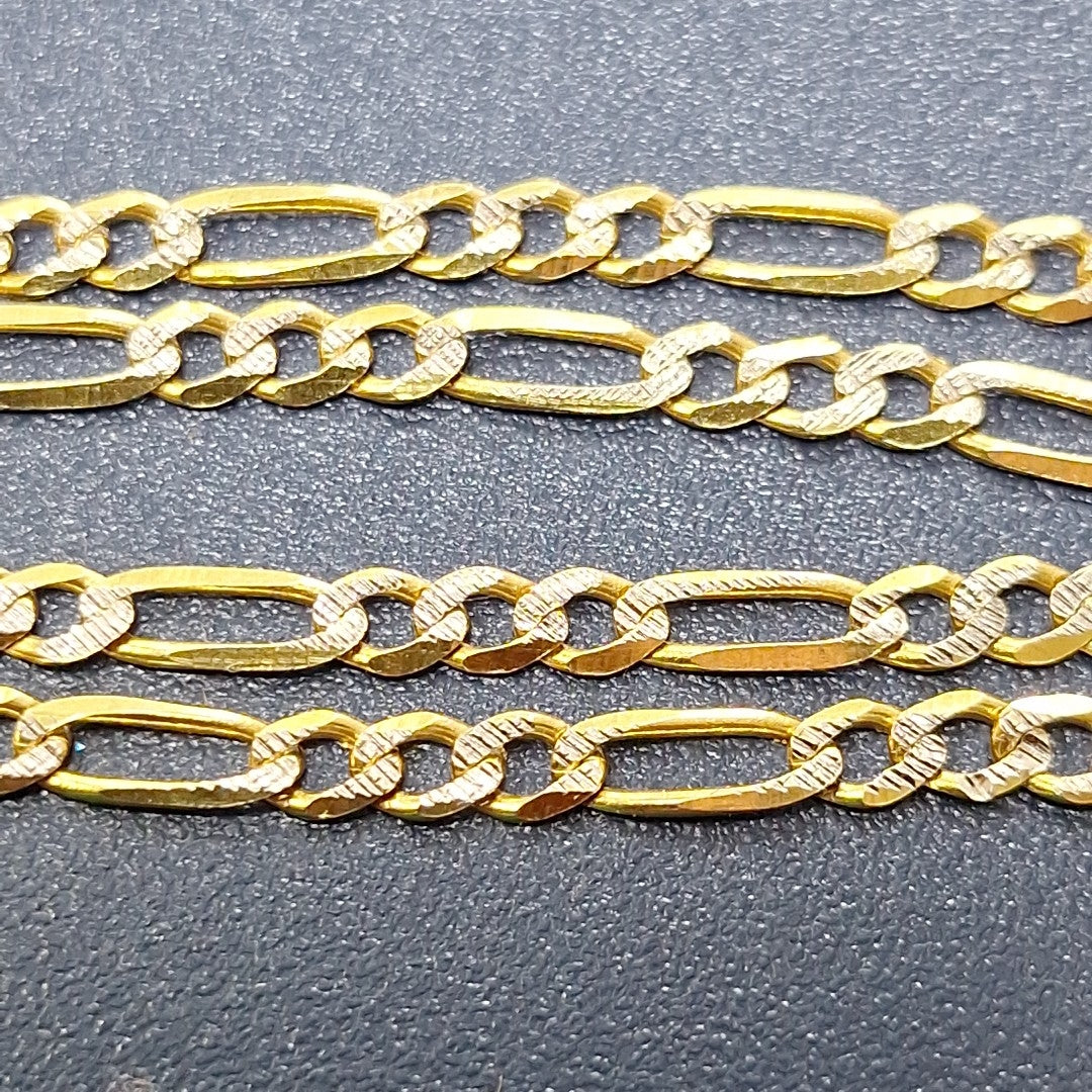 CADENAS TEJIDO 3X1 DIAMANTADO ORO 10K 55 CM 6.1 GR (NUEVO)