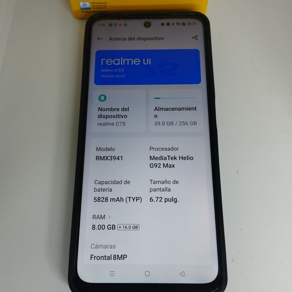 CELULAR REALME C75 RMX3941 (2025) 256 GB 8 GB RAM (SEMINUEVO)
