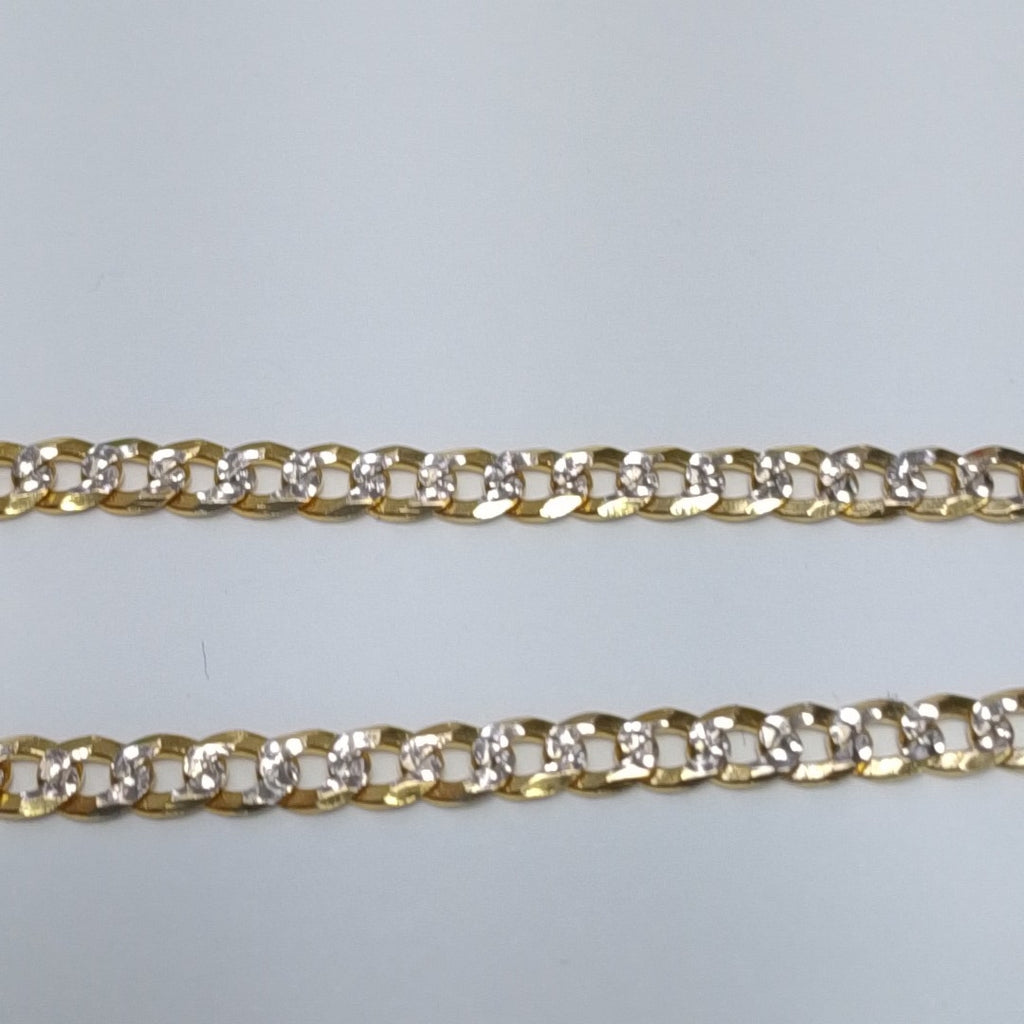 PULSERAS TEJIDO BARBADA DIAMANTADA ORO 14K 18 CM 3 GR (NUEVO)