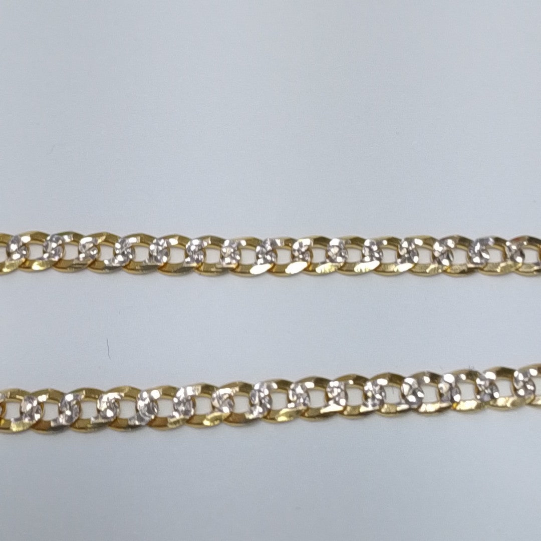 PULSERAS TEJIDO BARBADA DIAMANTADA ORO 14K 18 CM 3 GR (NUEVO)