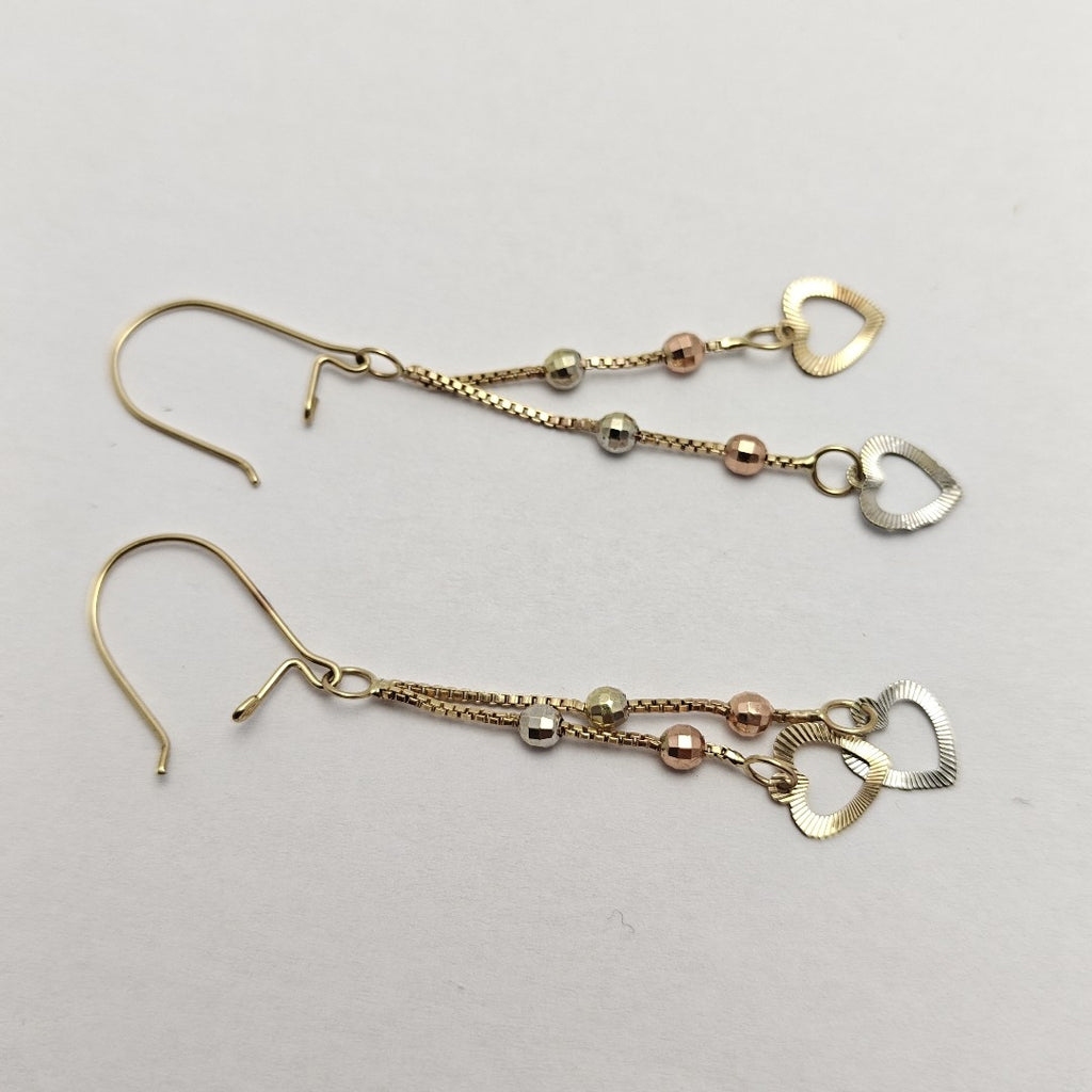 ARETES PAR ORO COMBINADO 10 K 1,60 GRMS (SEMINUEVO)