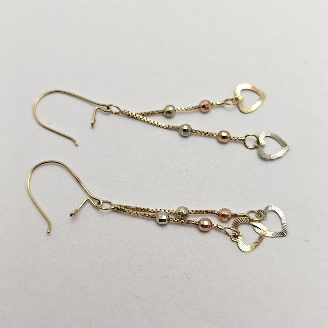 ARETES PAR ORO COMBINADO 10 K 1,60 GRMS (SEMINUEVO)