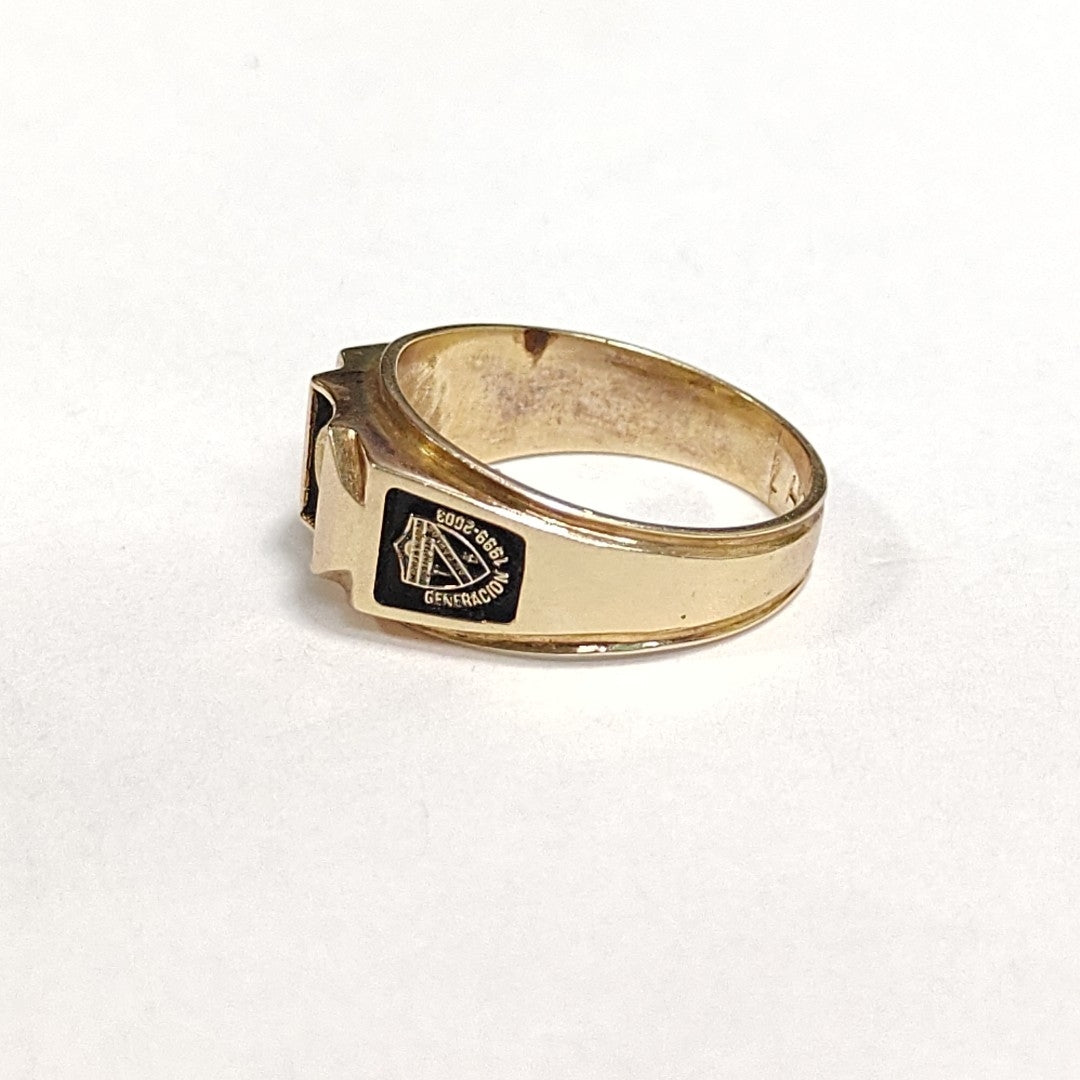 ANILLO DE GRADUACIÓN ORO 14 K 7.8 GRMS (SEMINUEVO)