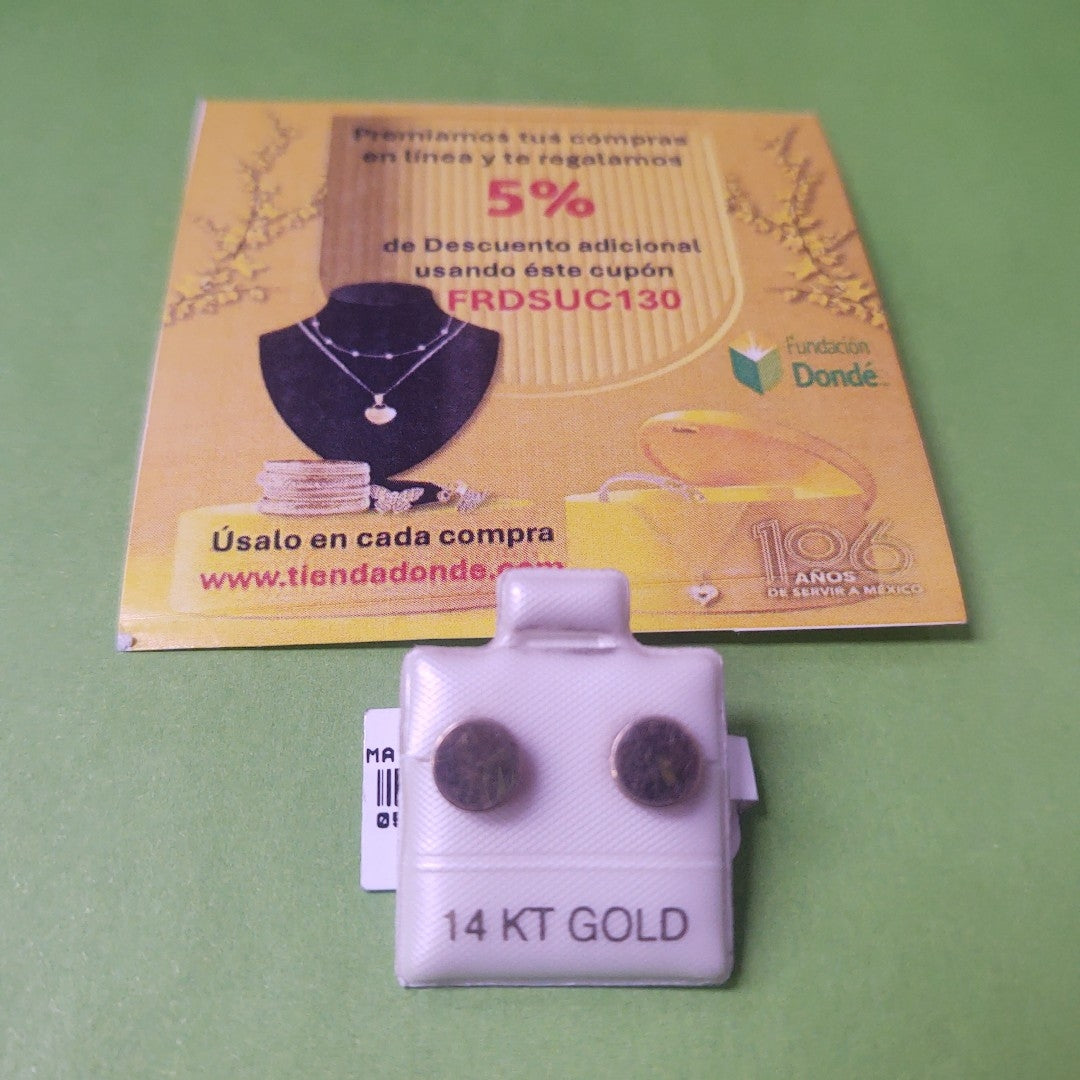 BROQUELES ORO 14K 1.5 (NUEVO)