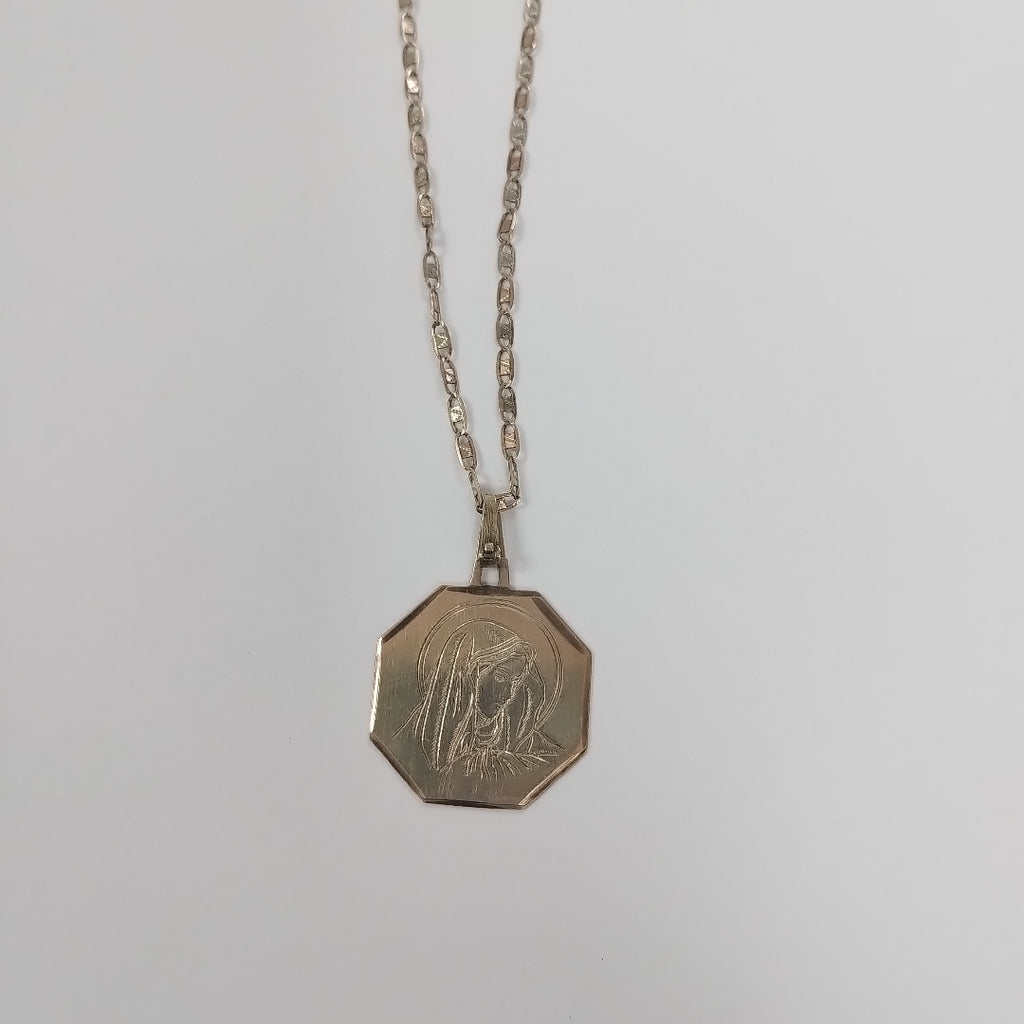 CADENA, MEDALLA RELIGIOSA ORO 10 K 5.1 GRMS (SEMINUEVO)