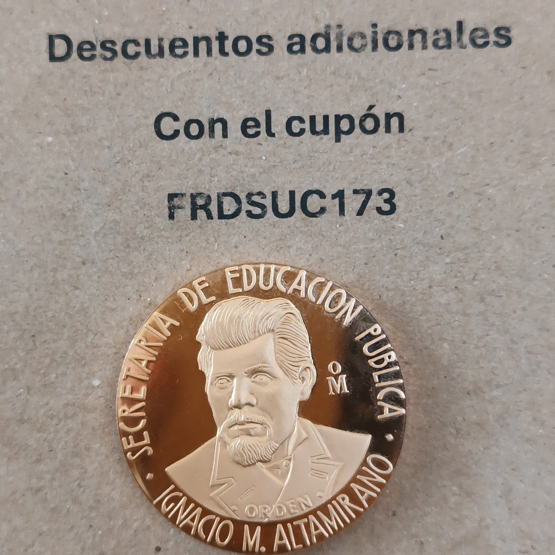 MEDALLA CONMEMORATIVA ORO 21 K 42 GRMS (SEMINUEVO)