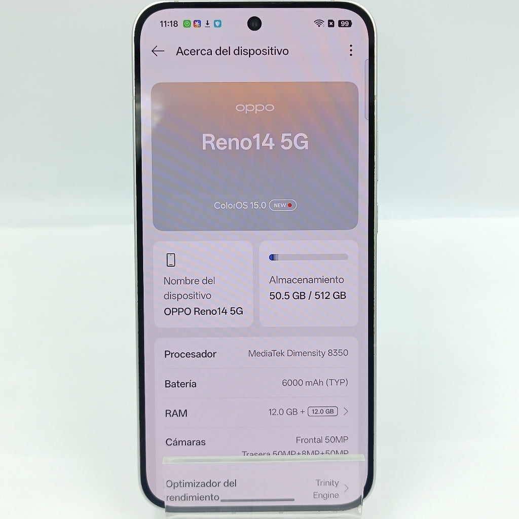 CELULAR OPPO RENO14 5G CPH2737 (2025) 512 GB 12 GB RAM (SEMINUEVO)