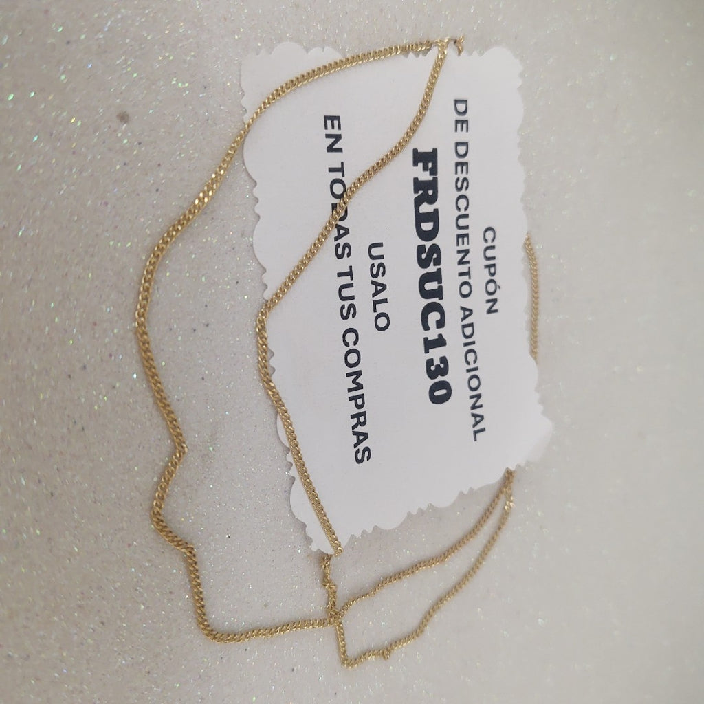 CADENAS TEJIDO BARBADA ORO 10K 55 CM 3.1 GR (NUEVO)