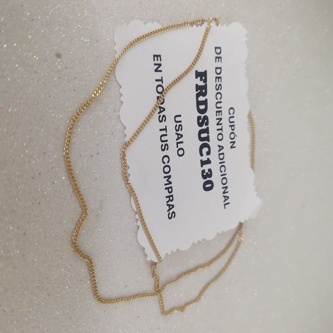 CADENAS TEJIDO BARBADA ORO 10K 55 CM 3.1 GR (NUEVO)