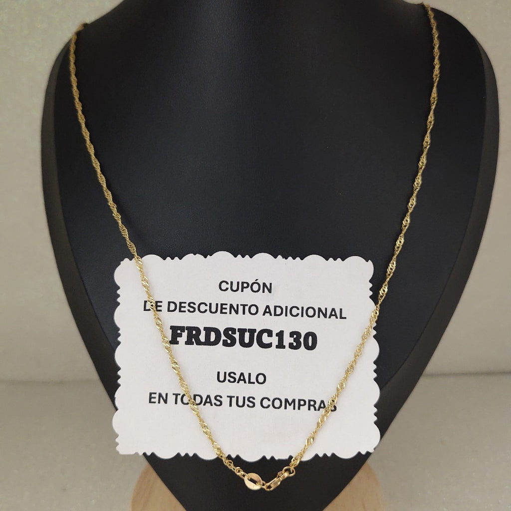 CADENAS TEJIDO MEDIO TZL ORO 14K 55 CM 3.1 GR (NUEVO)