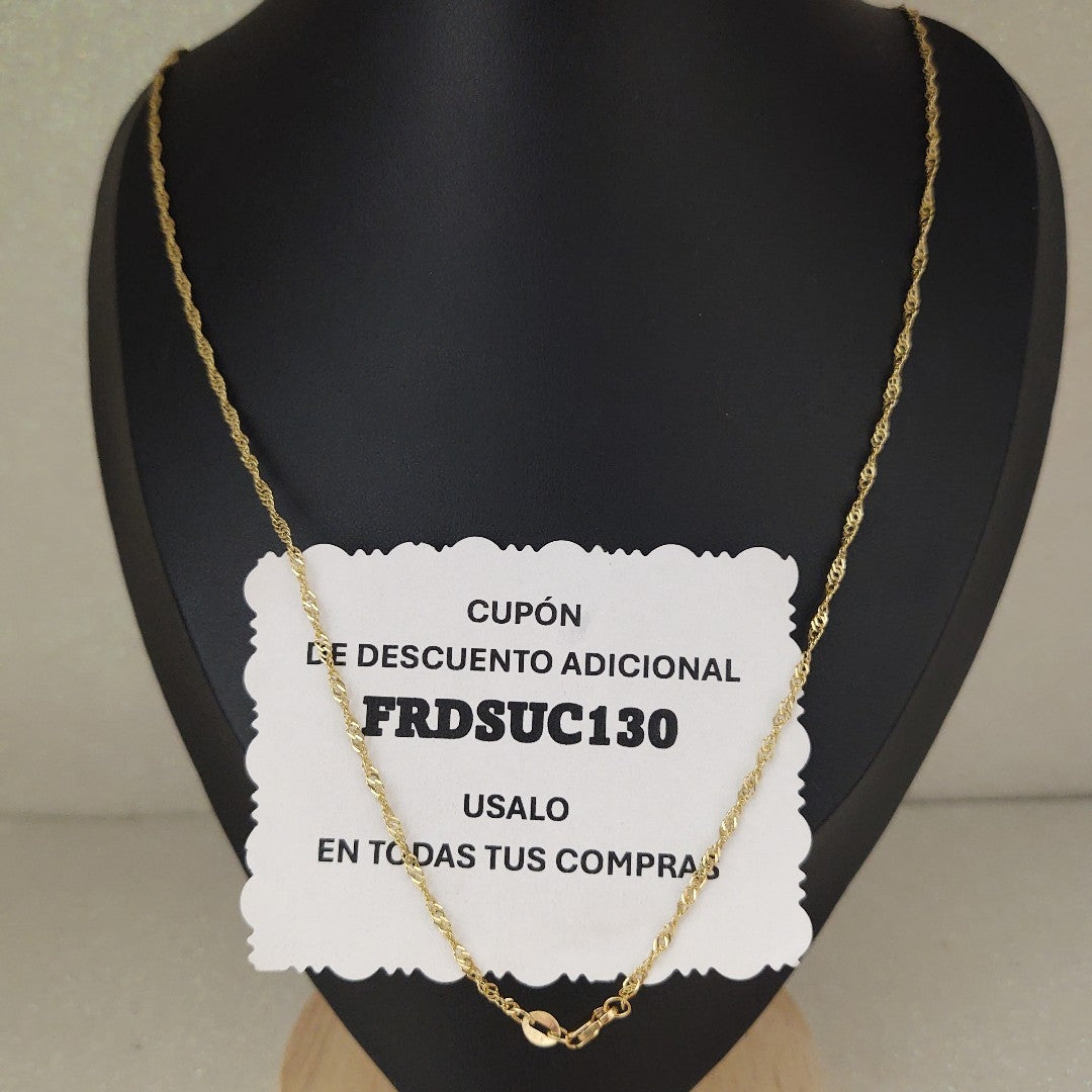 CADENAS TEJIDO MEDIO TZL ORO 14K 55 CM 3.1 GR (NUEVO)