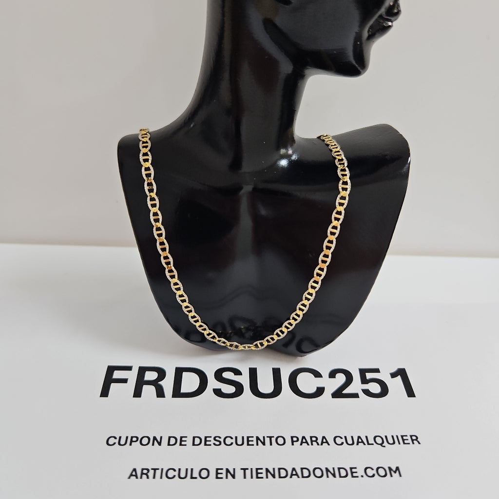CADENAS TEJIDO GUCHI DIAMANTADO ORO 10K 55 CM 3.8 GR (NUEVO)