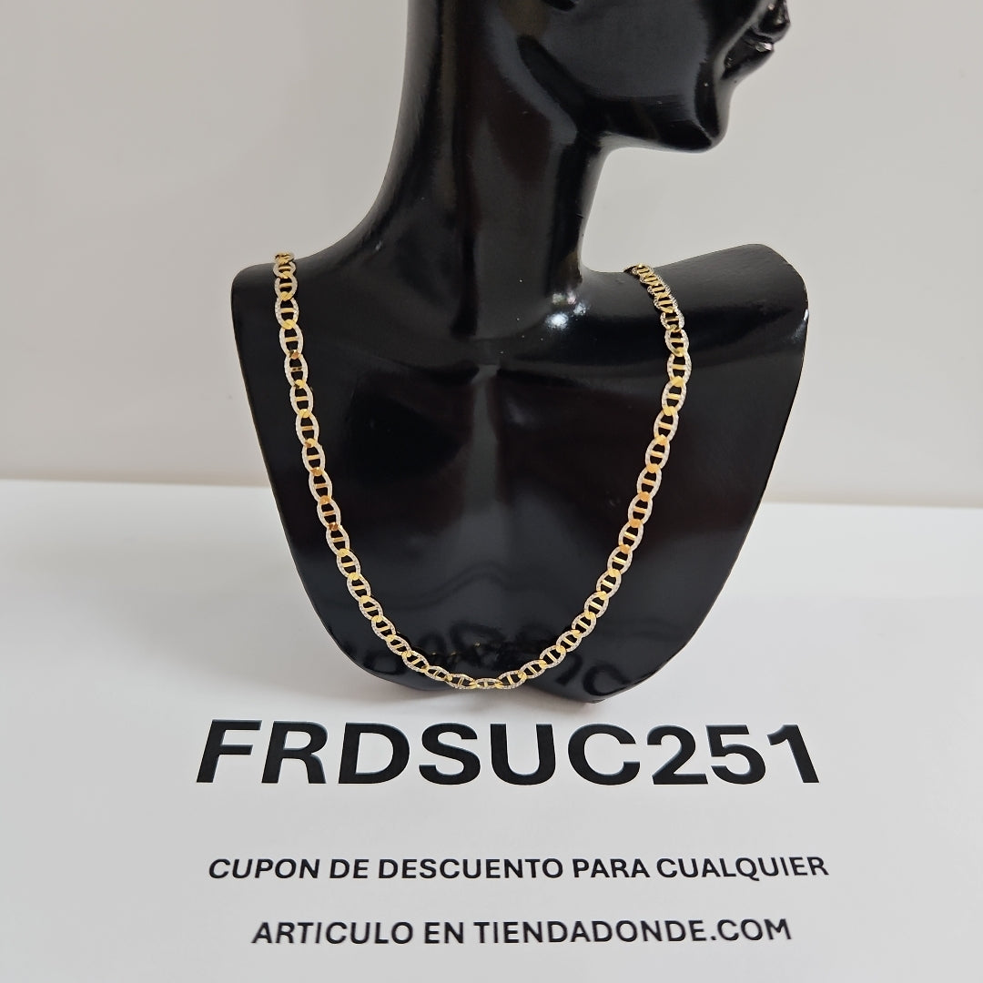 CADENAS TEJIDO GUCHI DIAMANTADO ORO 10K 55 CM 3.8 GR (NUEVO)