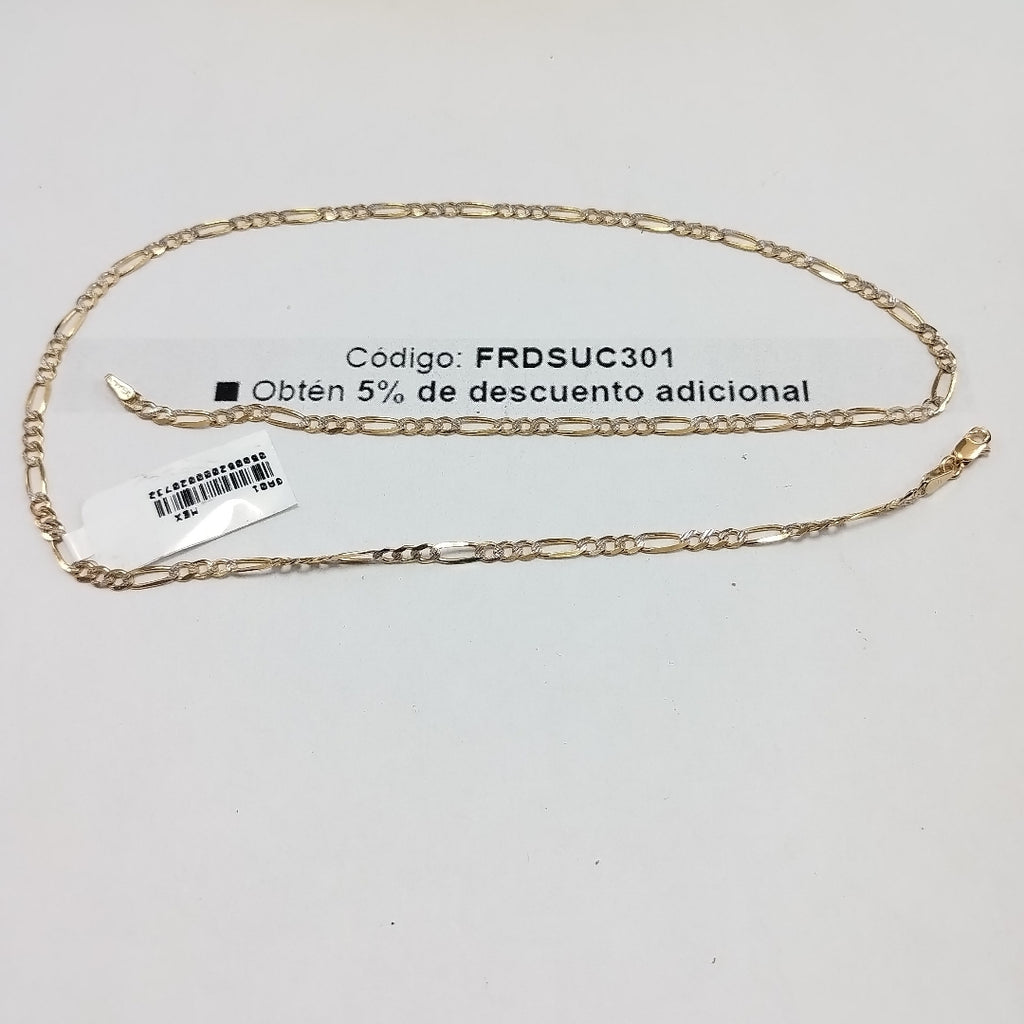CADENAS TEJIDO 3X1 DIAMANTADO ORO 10K 50 CM 6 GR (NUEVO)