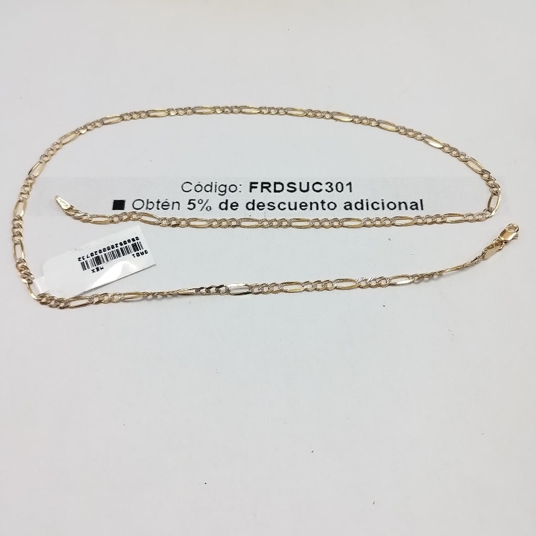 CADENAS TEJIDO 3X1 DIAMANTADO ORO 10K 50 CM 6 GR (NUEVO)