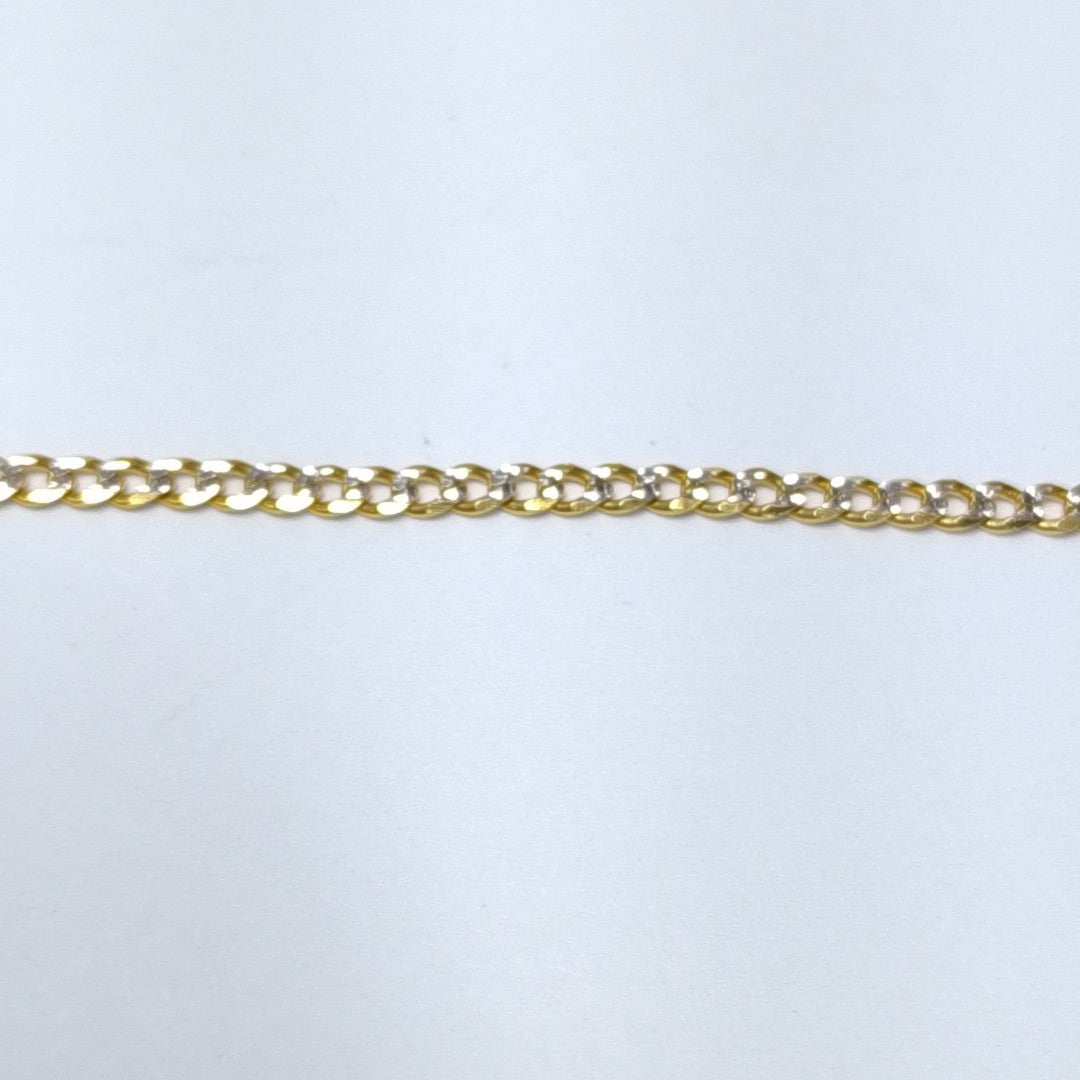 PULSERAS BARBADA DIAMANTADA ORO 14K 18 CM 2.2 GR (NUEVO)