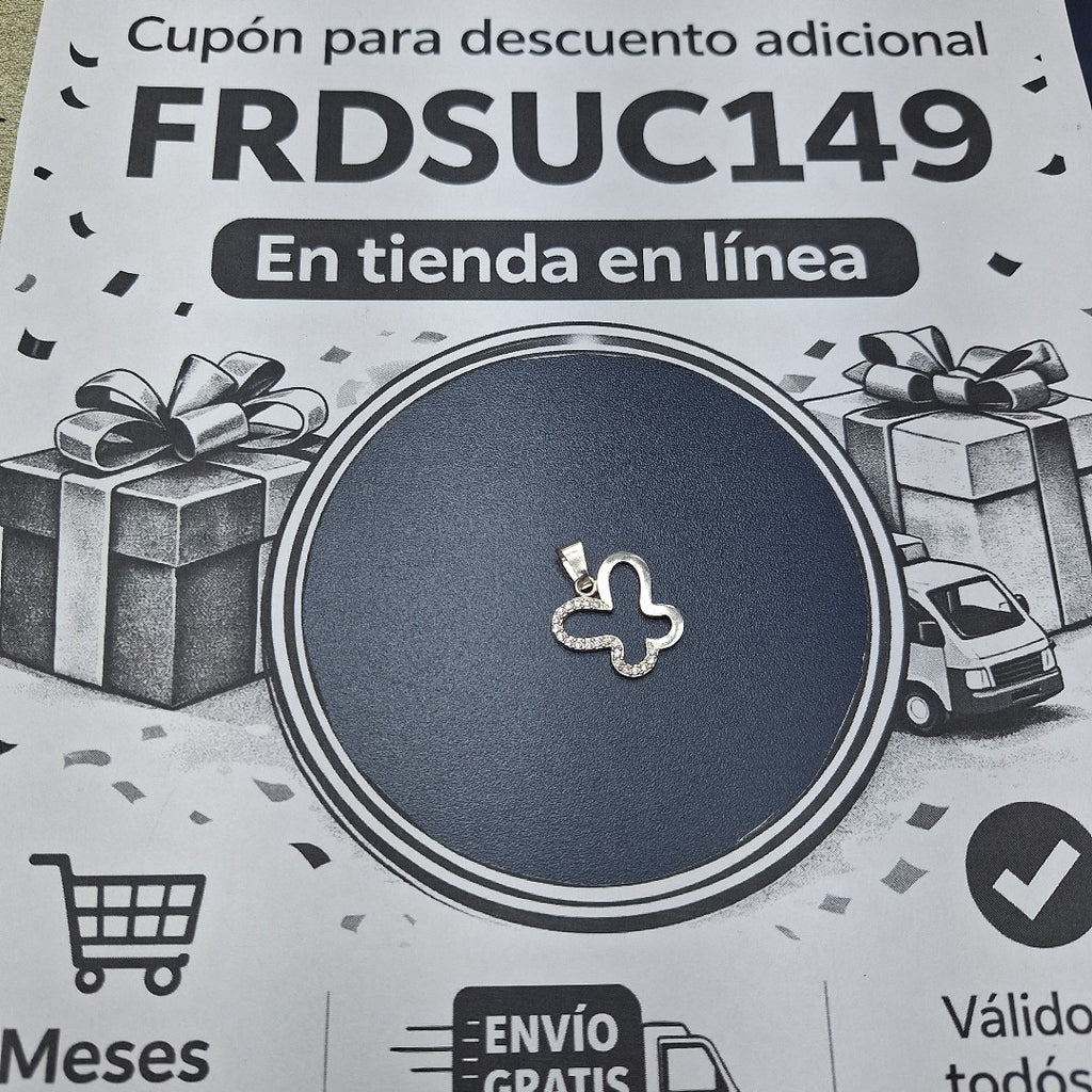 DIJE MARIPOSA C/CIRCONIAS PLATA .925 2.2 GR (NUEVO)
