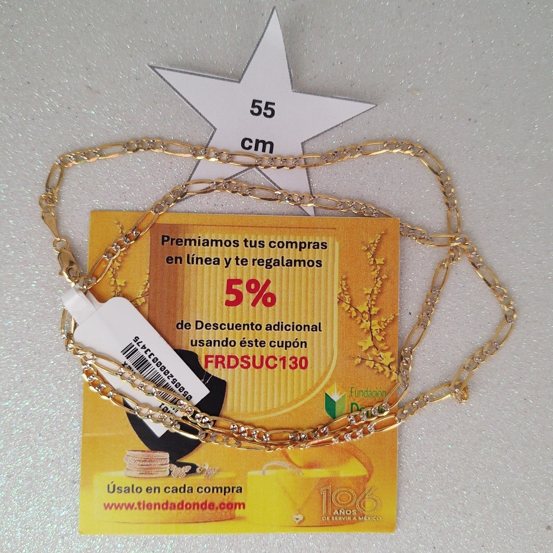 CADENAS 3X1 DIAMANTADA ORO 14K 55 CM 8.5 GR (NUEVO)