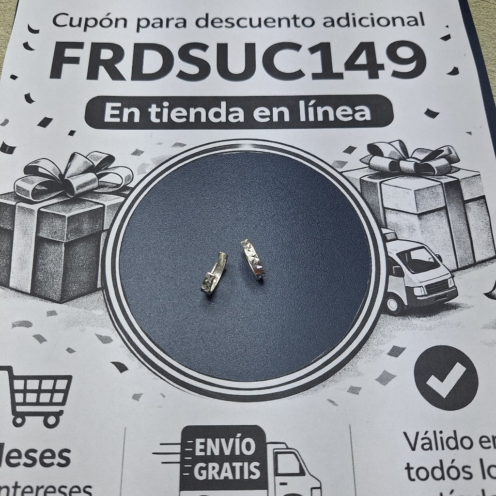 ARRACADAS LABRADAS PLATA .925 3.3 GR (NUEVO)