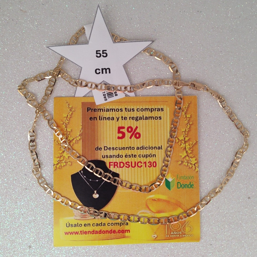 CADENAS TEJIDO MARINERA ORO 14K 55 CM 7.9 GR (NUEVO)