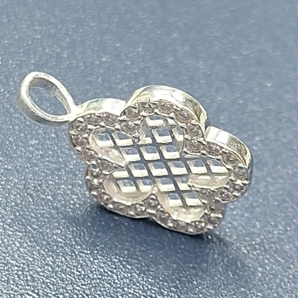 DIJE FLOR CON CIRCONIAS PLATA .925 1.7 GR (NUEVO)