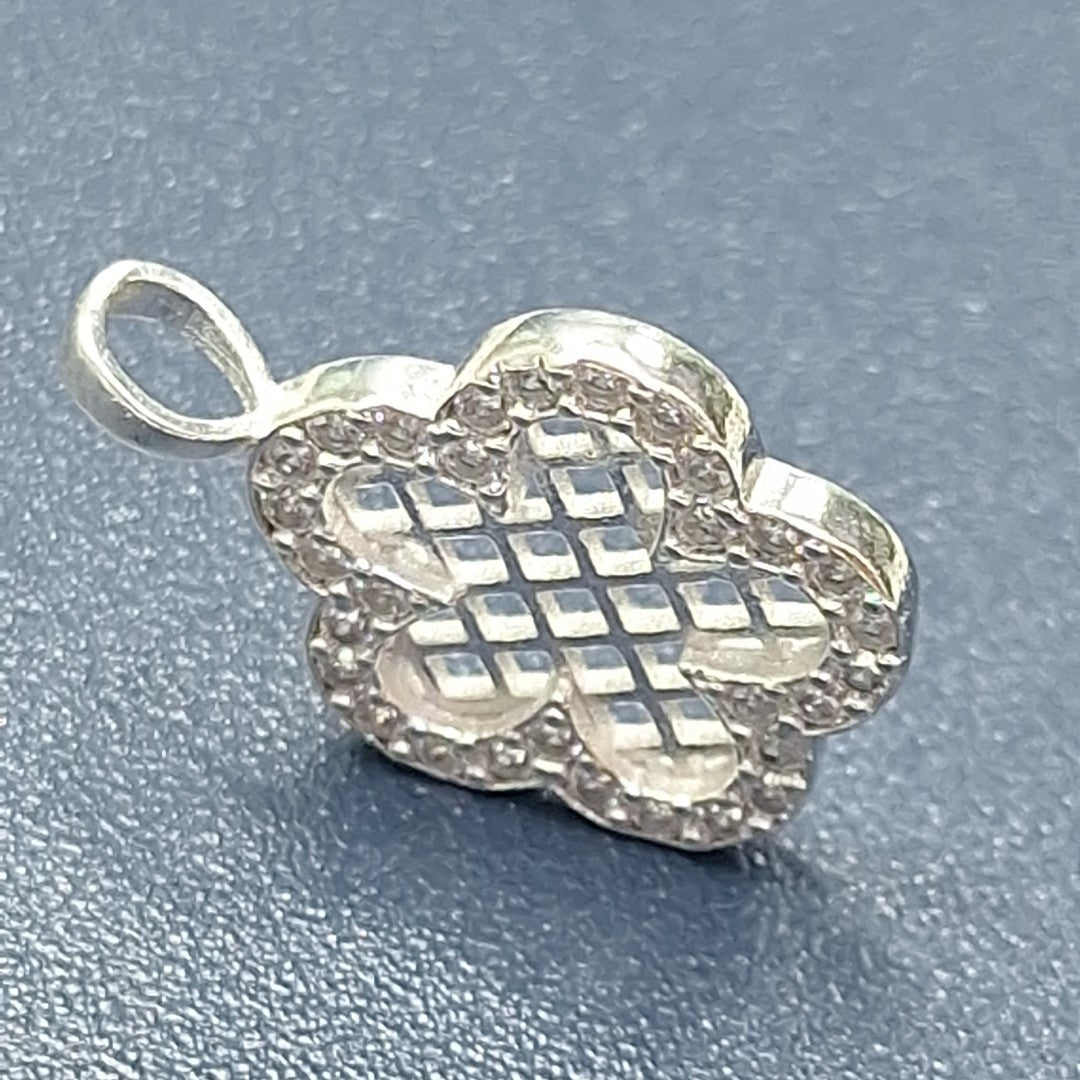 DIJE FLOR CON CIRCONIAS PLATA .925 1.7 GR (NUEVO)