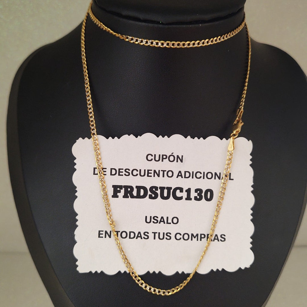CADENAS BARBADA DIAMANTADA ORO 14K 60 CM 6.2 GR (NUEVO)