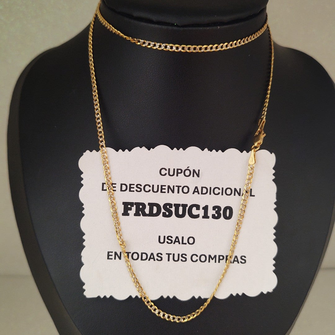 CADENAS BARBADA DIAMANTADA ORO 14K 60 CM 6.2 GR (NUEVO)