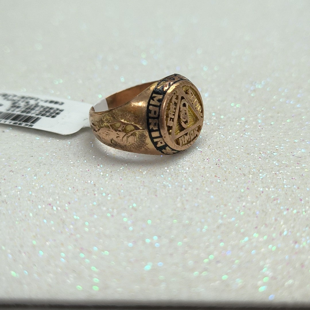 ANILLO DE GRADUACIÓN ORO 10 K 8.9 GRMS (SEMINUEVO)