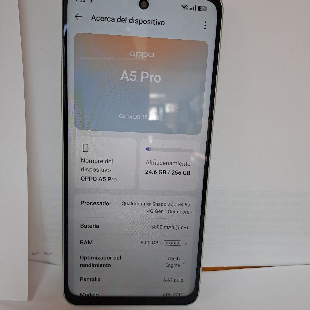CELULAR OPPO A5 PRO CPH2711 (2025) 256 GB 8 GB RAM (SEMINUEVO)