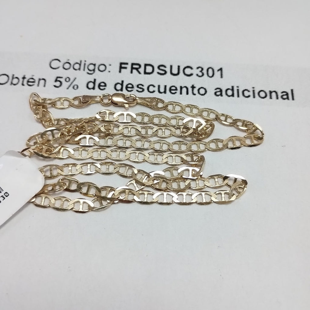 CADENAS TEJIDO MARINERA ORO 14K 50 CM 7.5 GR (NUEVO)