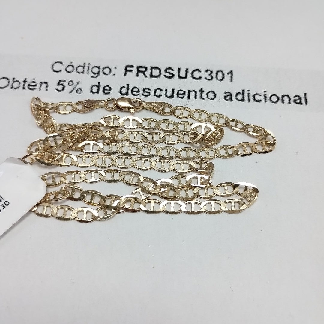 CADENAS TEJIDO MARINERA ORO 14K 50 CM 7.5 GR (NUEVO)