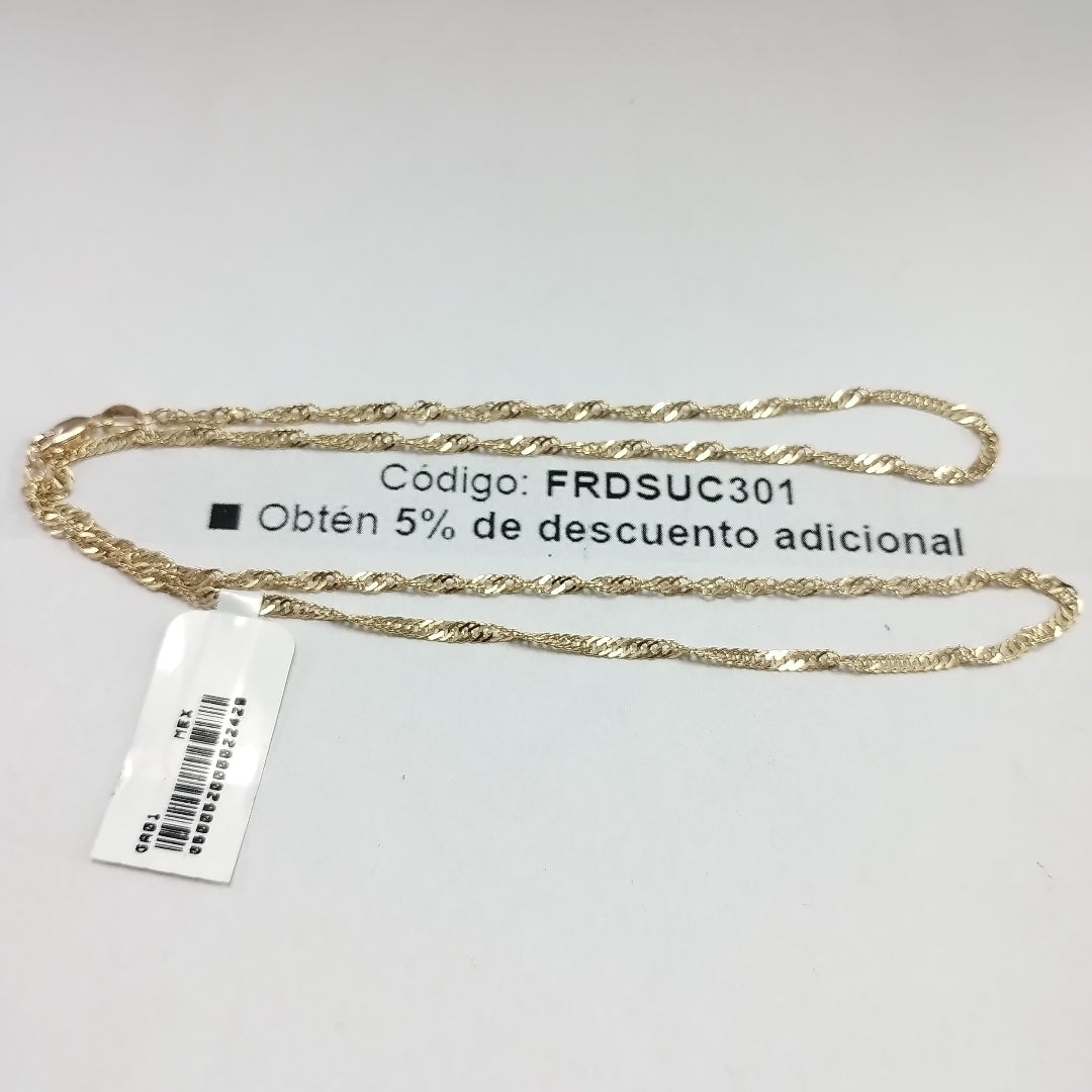 CADENAS TEJIDO MEDIO TZL ORO 14K 55 CM 4.9 GR (NUEVO)