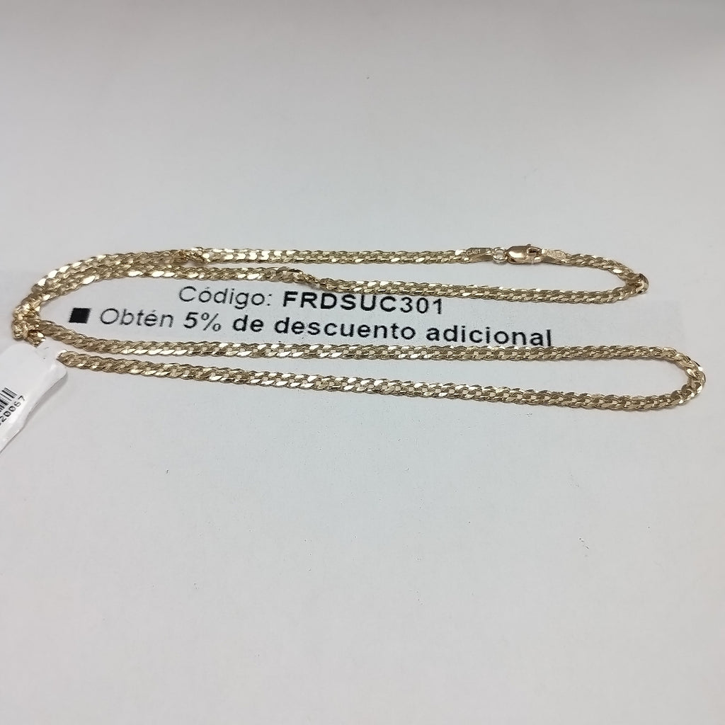 CADENAS TEJIDO BARBADA ORO 10K 55 CM 8.2 GR (NUEVO)