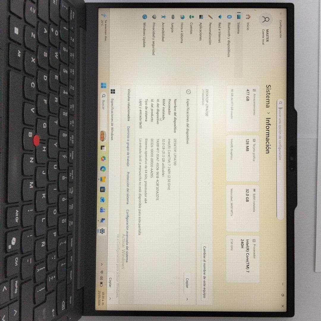 LAPTOP LENOVO THINKPAD E14 GEN 7 (2025) 512 GB SSD 32 GB RAM (SEMINUEVO)